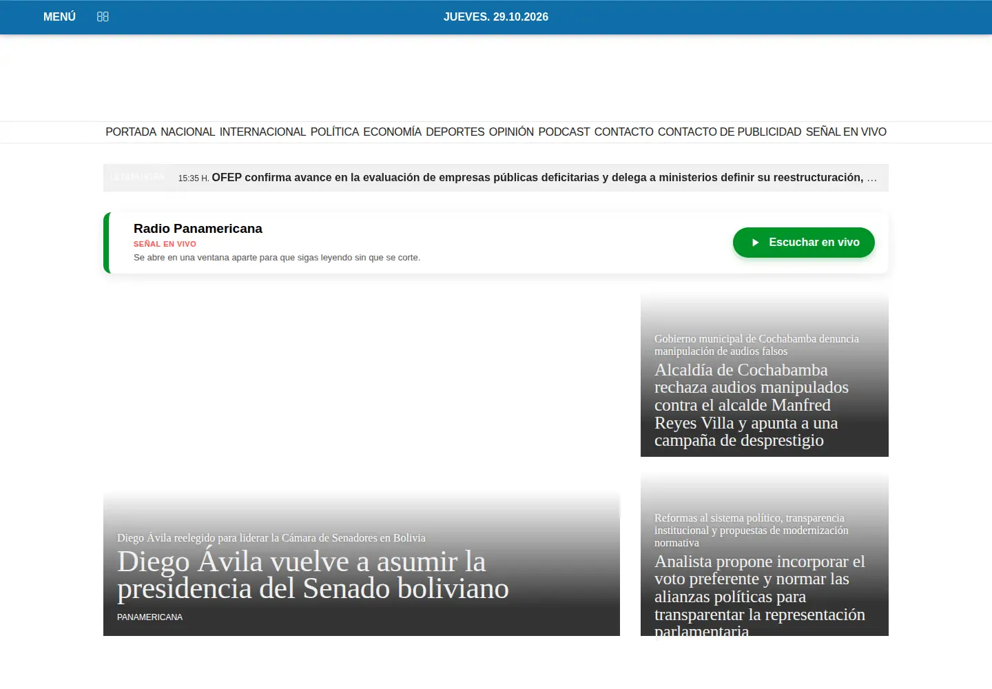 Screenshot of panamericana.bo