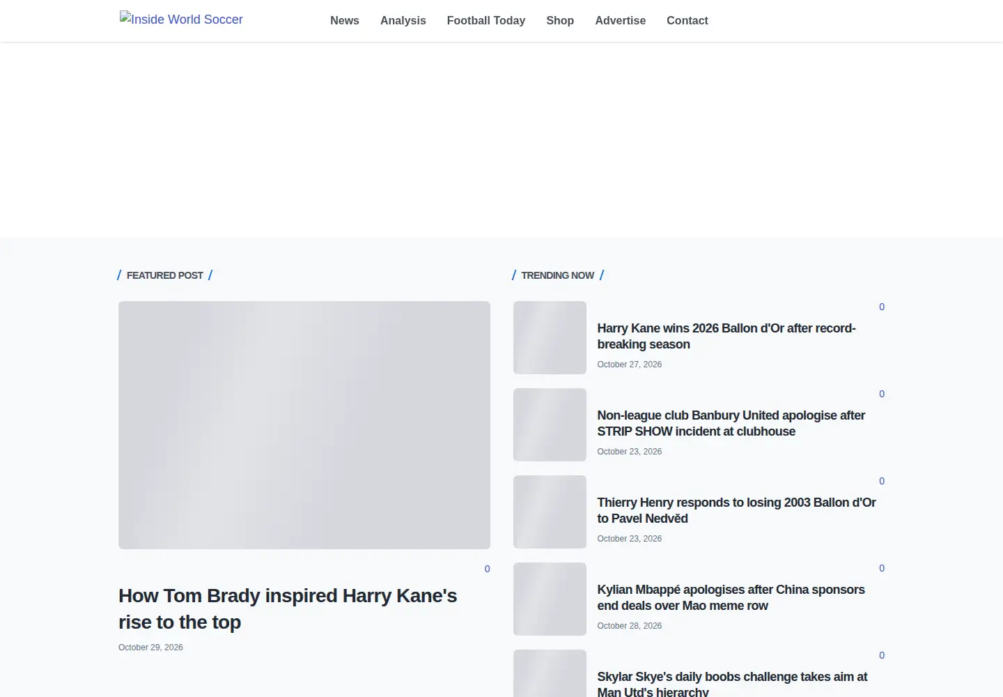 Screenshot of insideworldsoccer.com