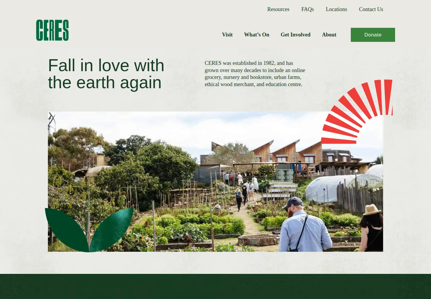 Captured homepage of ceres.org.au in the current scan