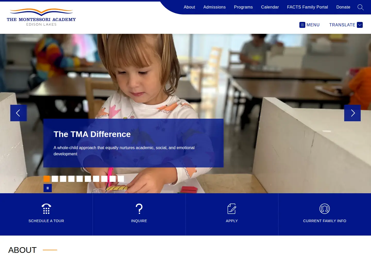 Captured homepage of tma-el.org in the current scan