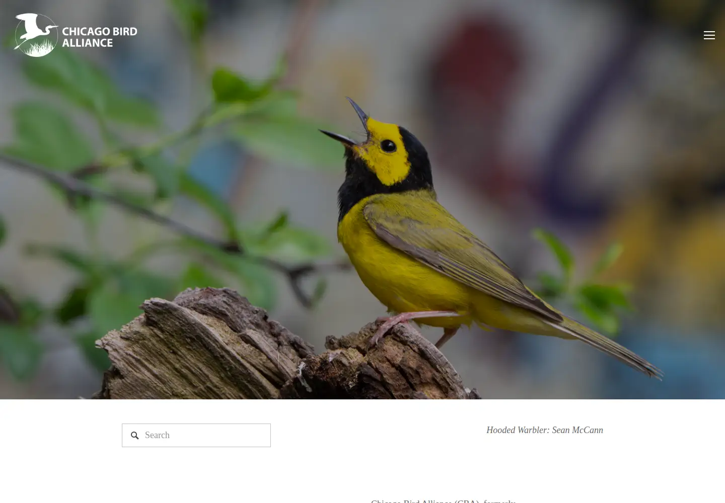 Screenshot of chicagoaudubon.org
