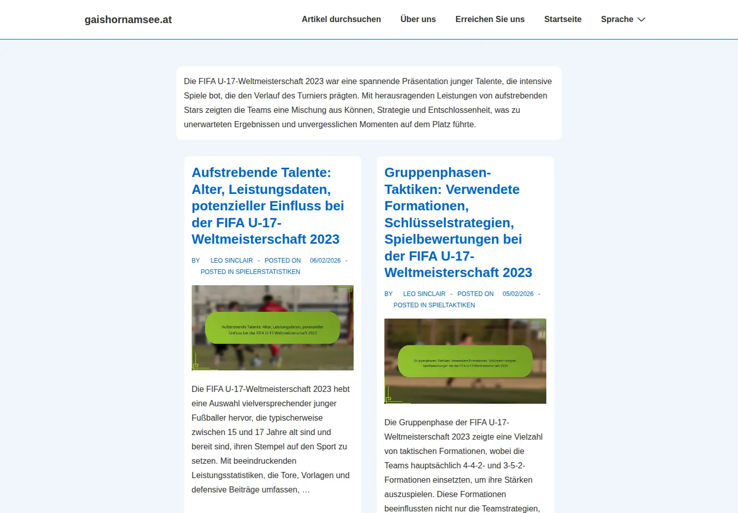Captured homepage of gaishornamsee.at in the current scan