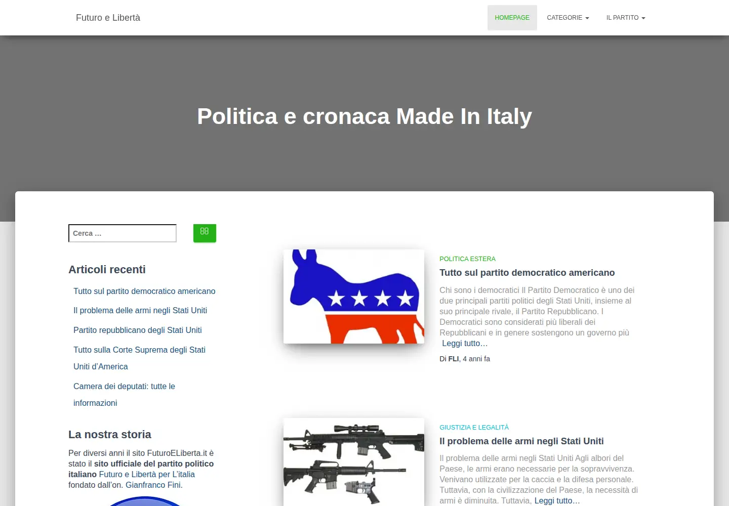 Captured homepage of futuroeliberta.it in the current scan