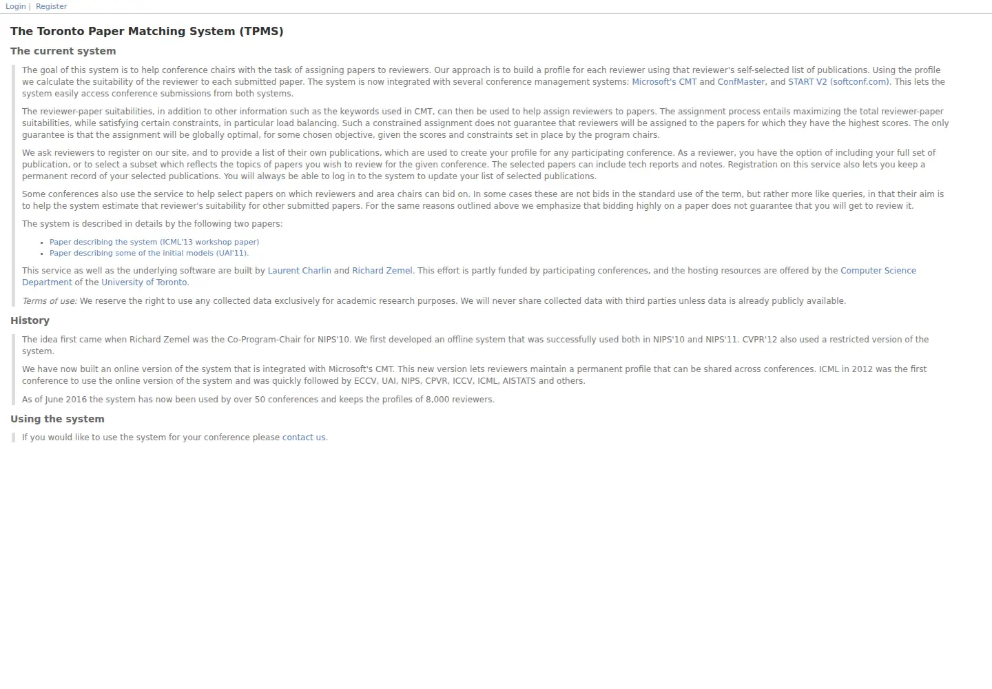 Screenshot of torontopapermatching.org