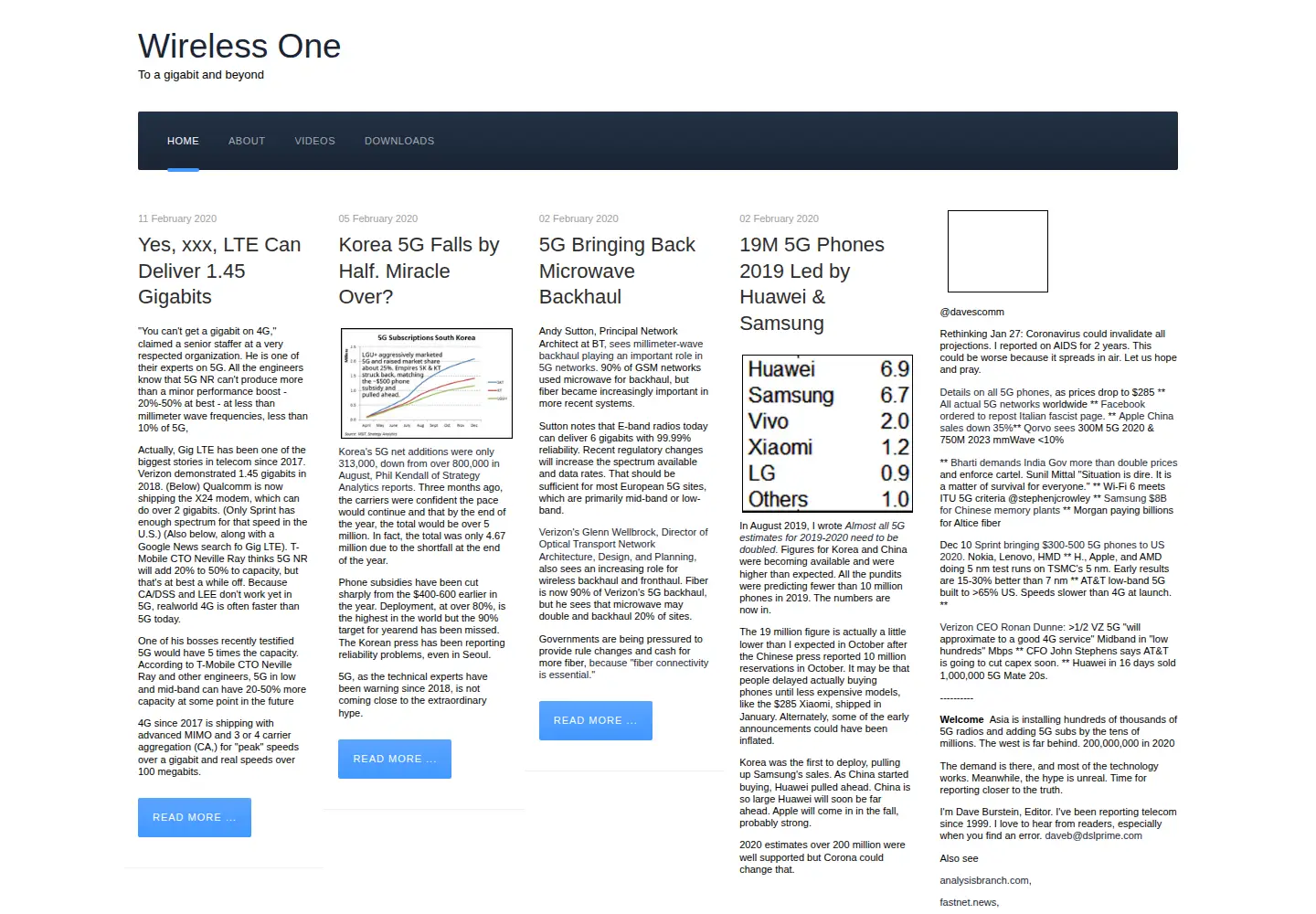 Screenshot of wirelessone.news