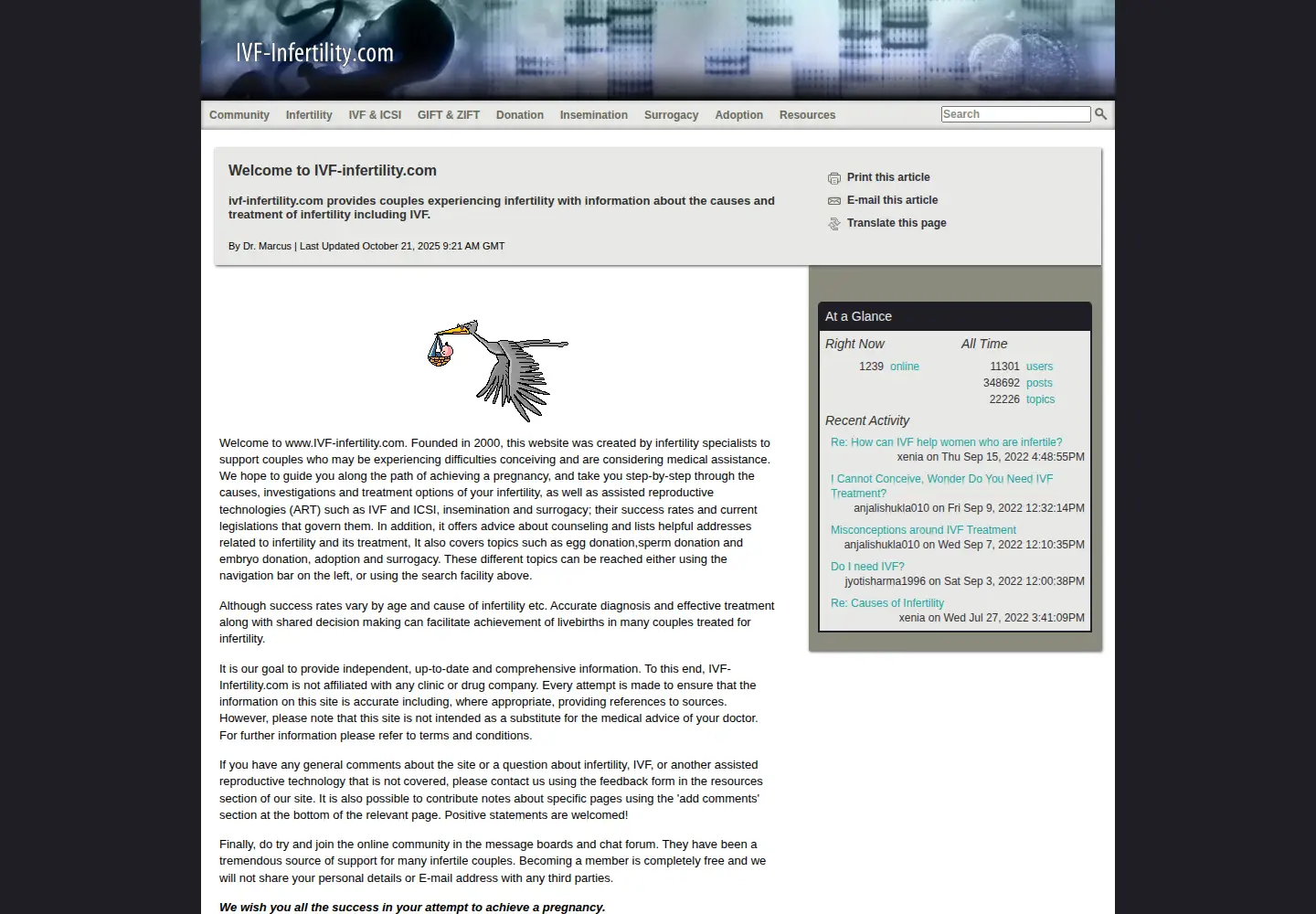 Screenshot of ivf-infertility.com