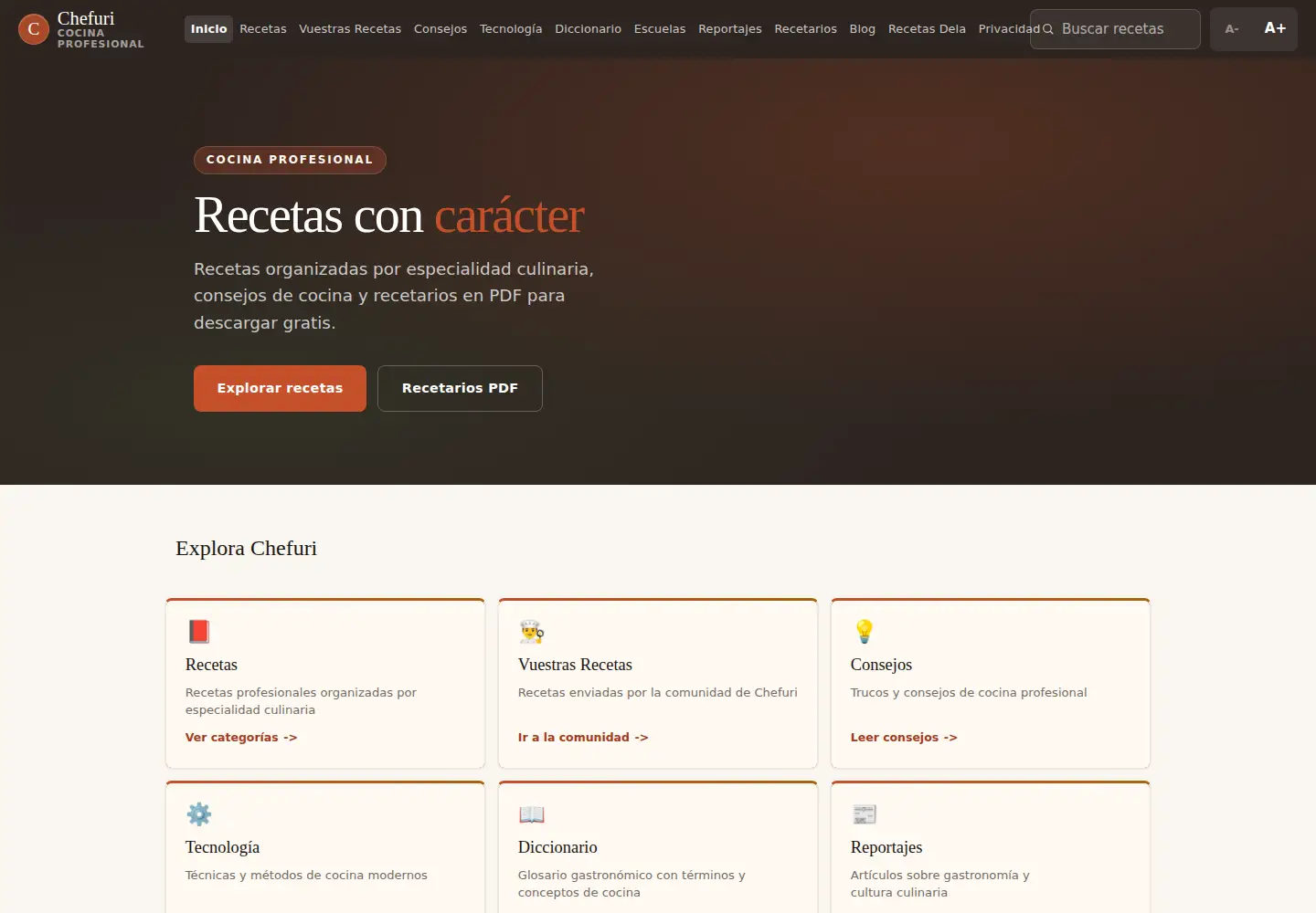 Screenshot of chefuri.com