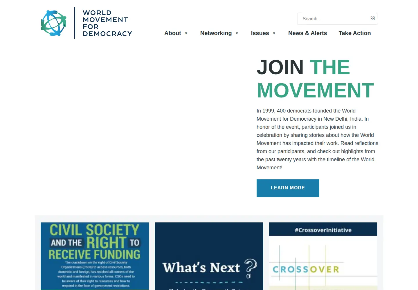 Captured homepage of wmd.org in the current scan