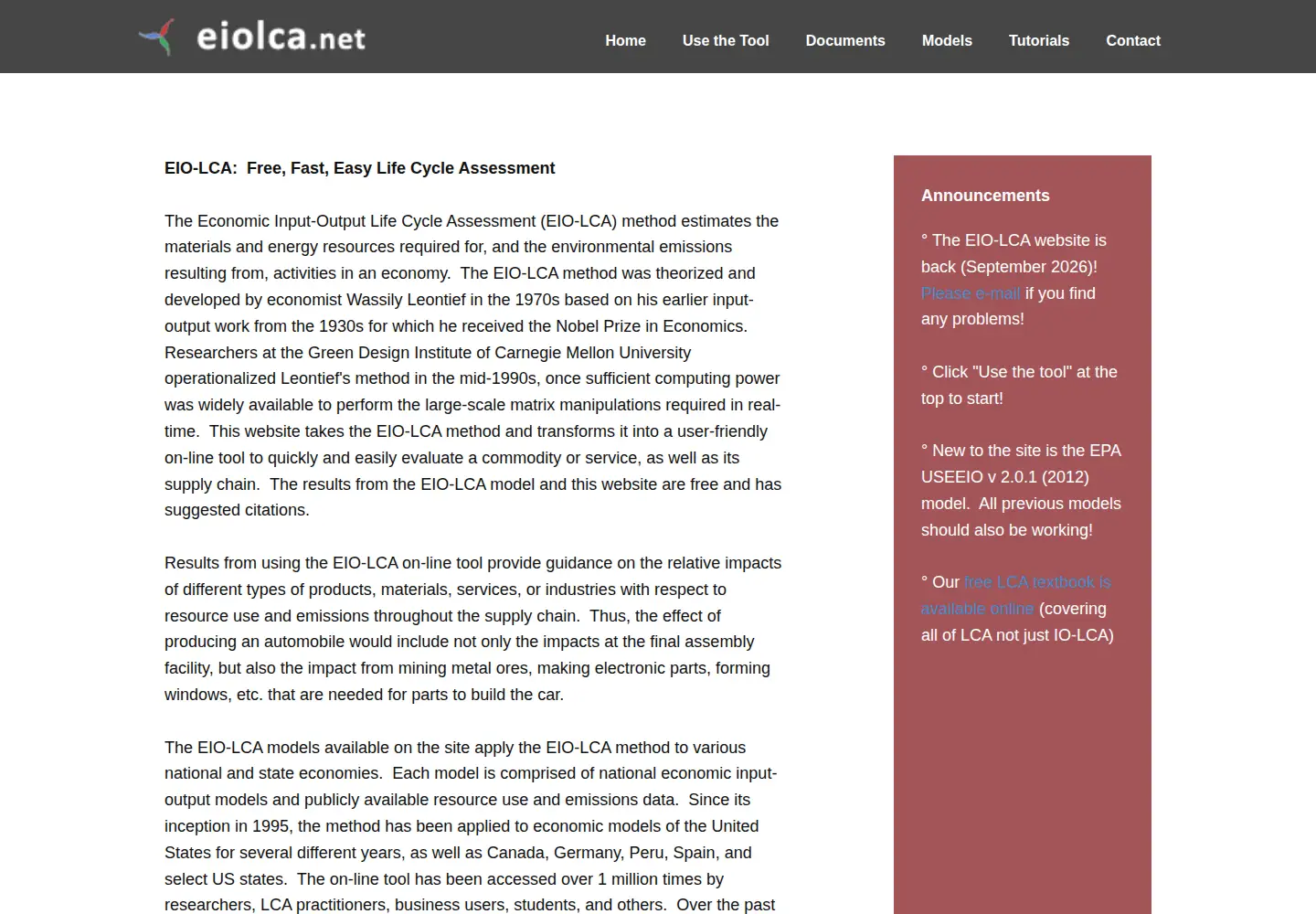 Screenshot of eiolca.net