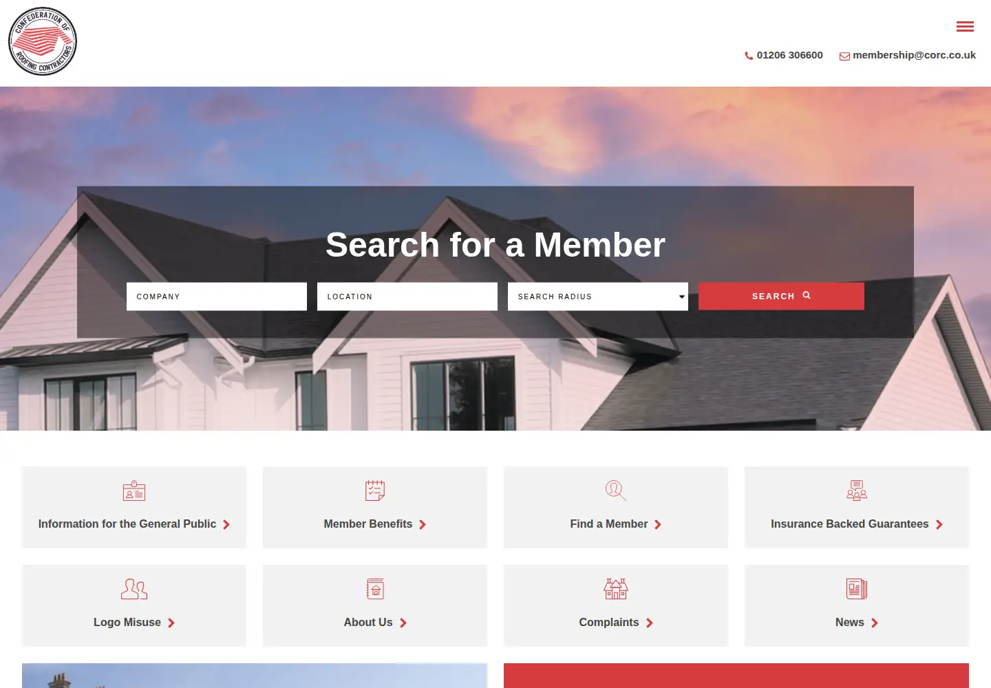 Captured homepage of corc.co.uk in the current scan