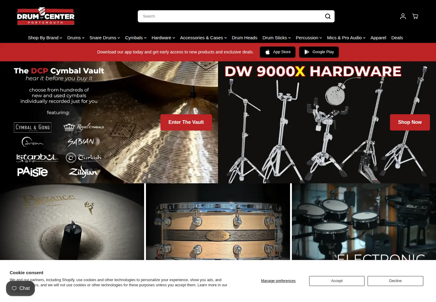 Screenshot of drumcenternh.com