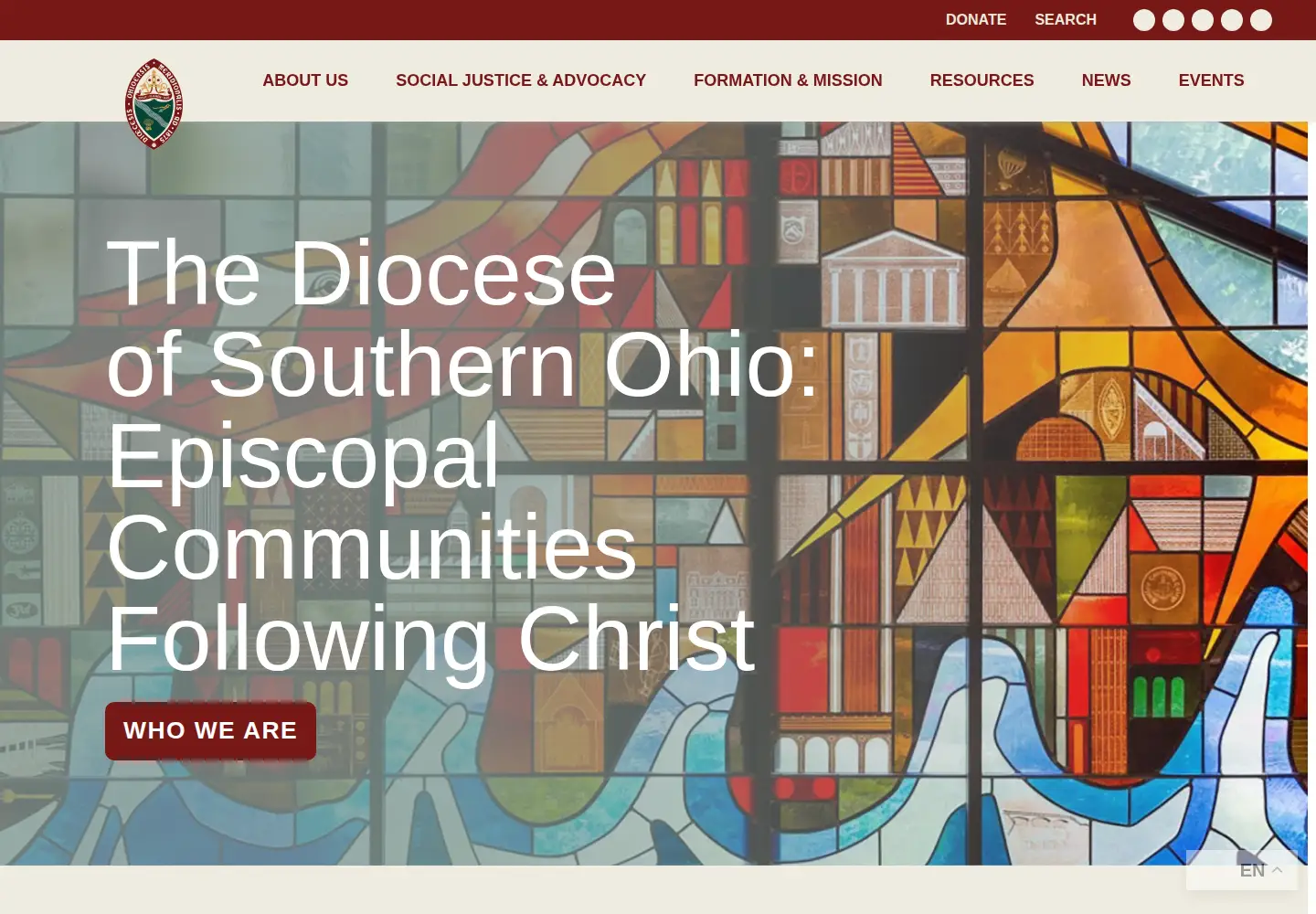 Captured homepage of diosohio.org in the current scan
