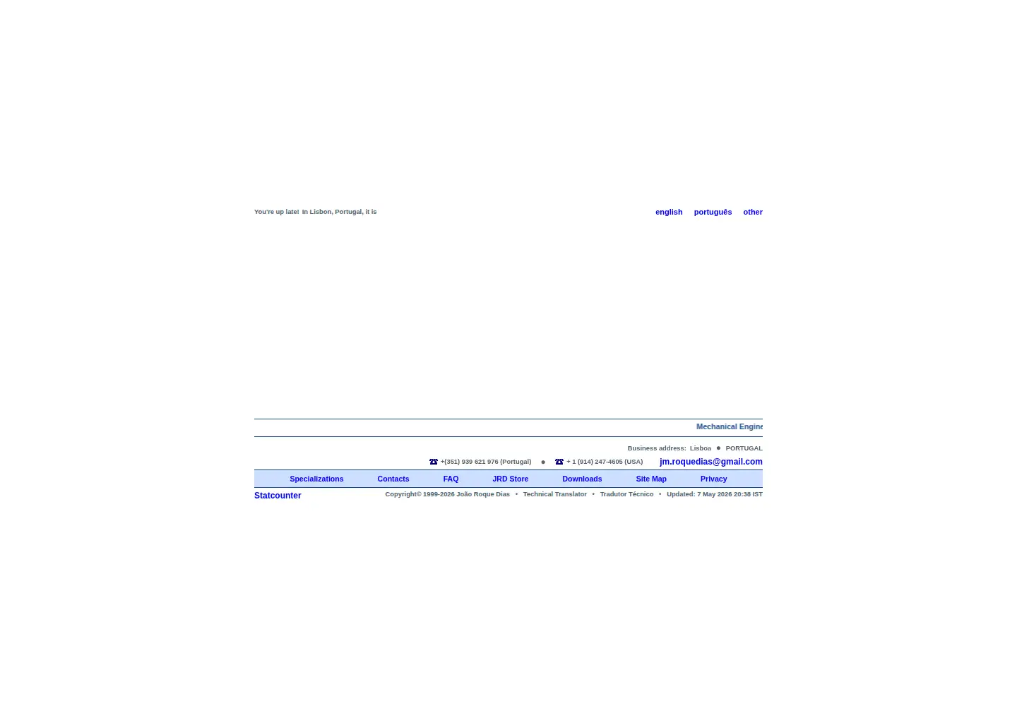 Captured homepage of jrdias.com in the current scan