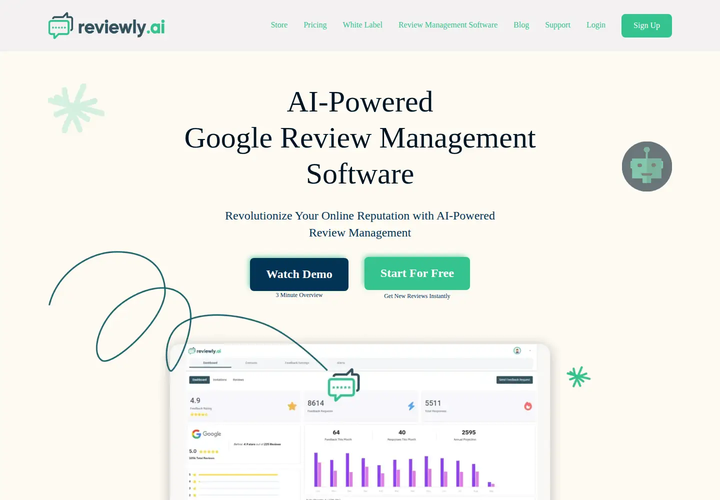 Screenshot of reviewly.ai