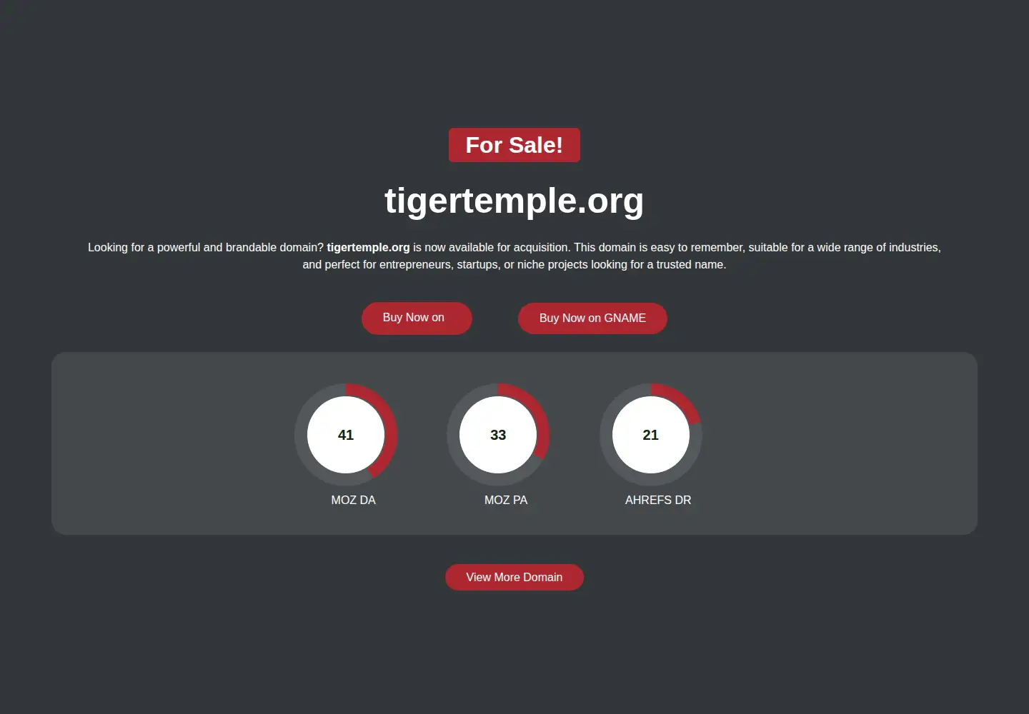 Screenshot of tigertemple.org