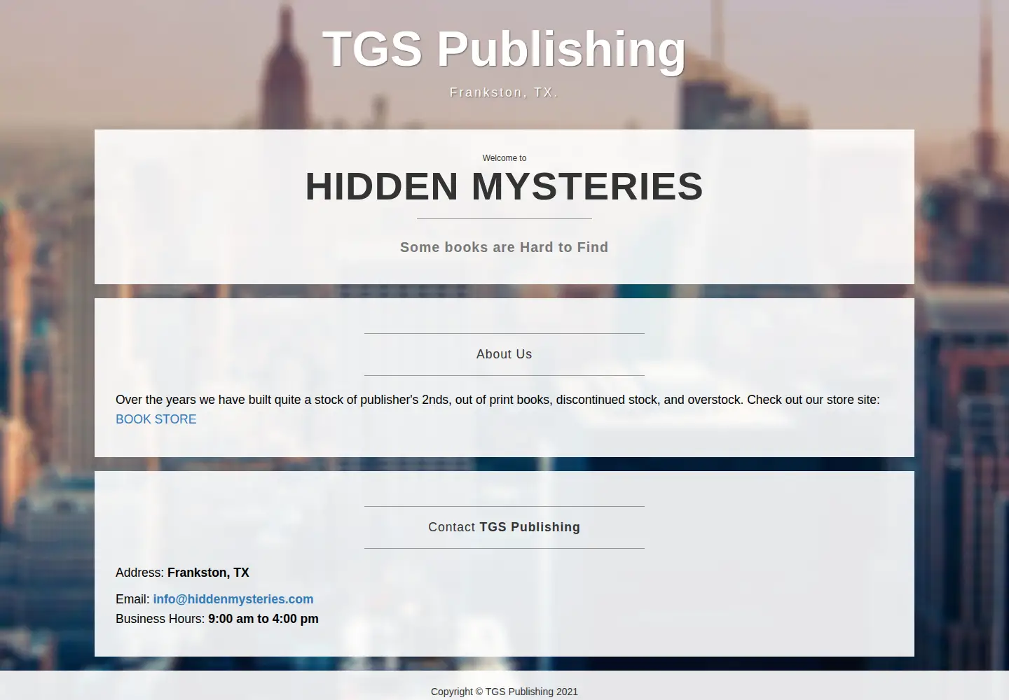 Screenshot of hiddenmysteries.org