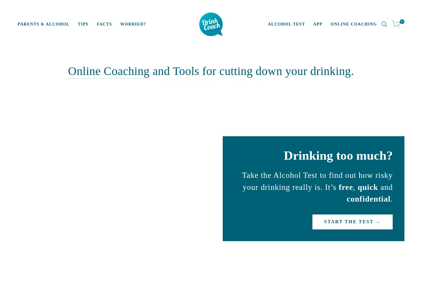 Screenshot of drinkcoach.org.uk