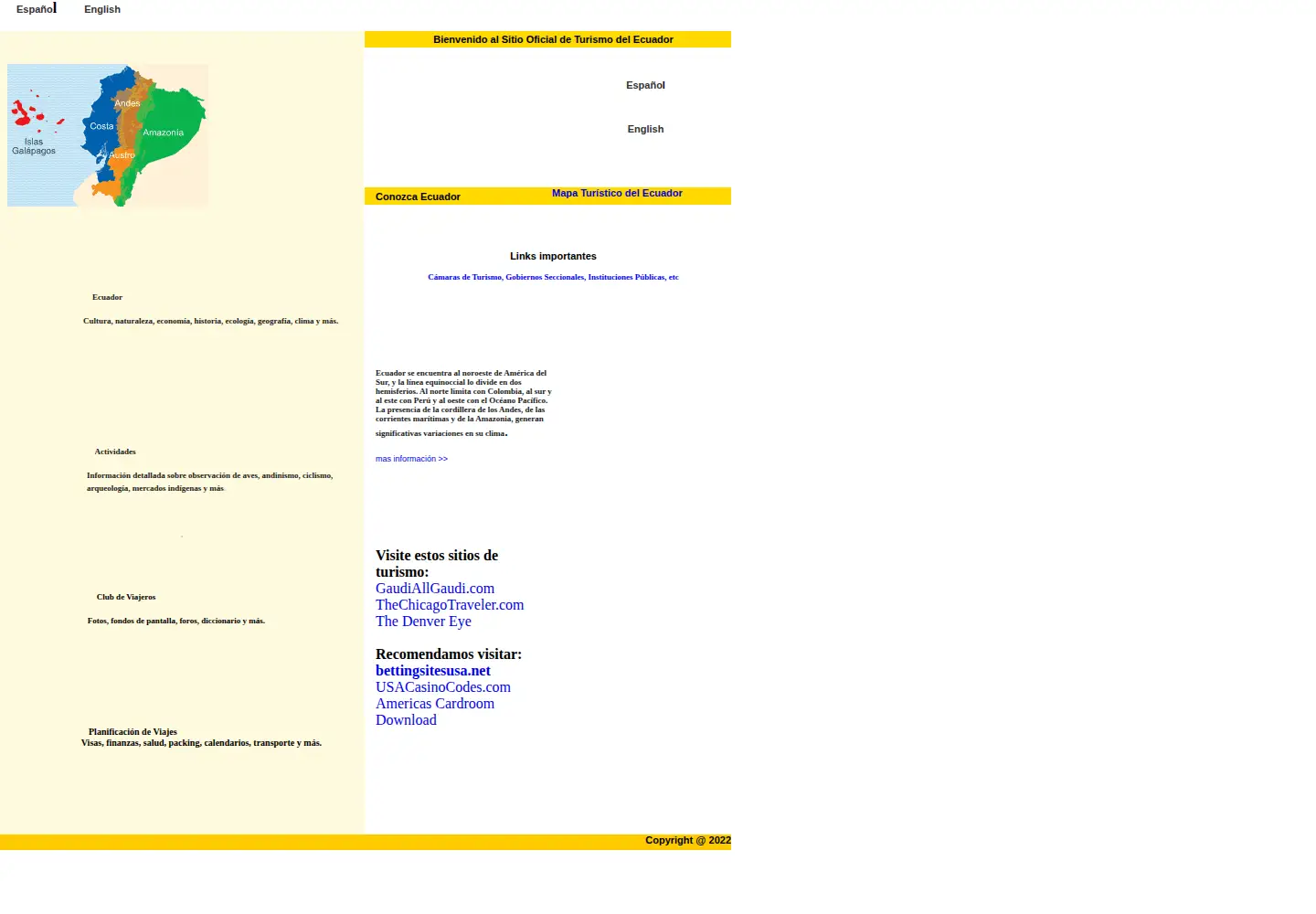 Screenshot of vivecuador.com