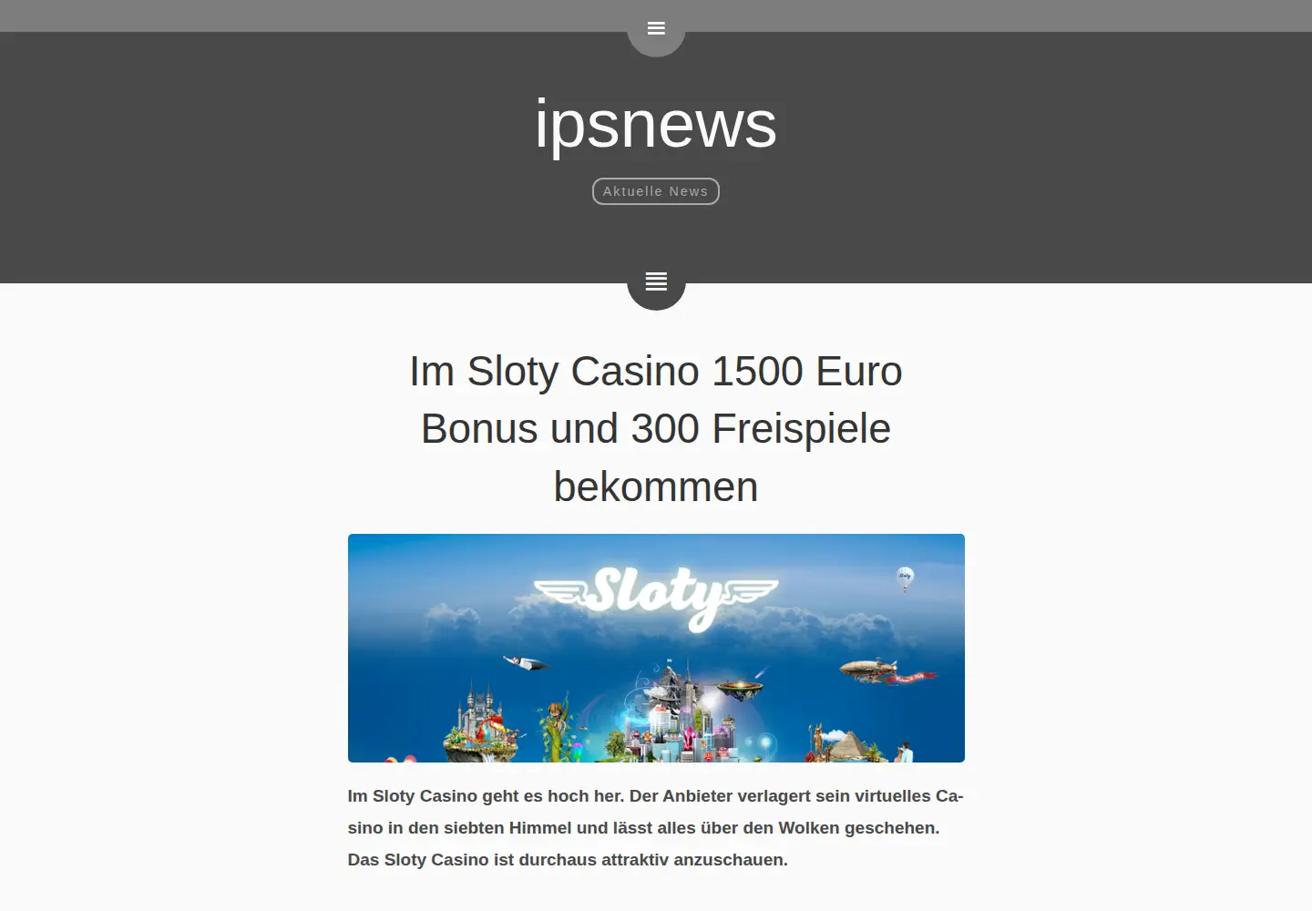 Captured homepage of ipsnews.de in the current scan