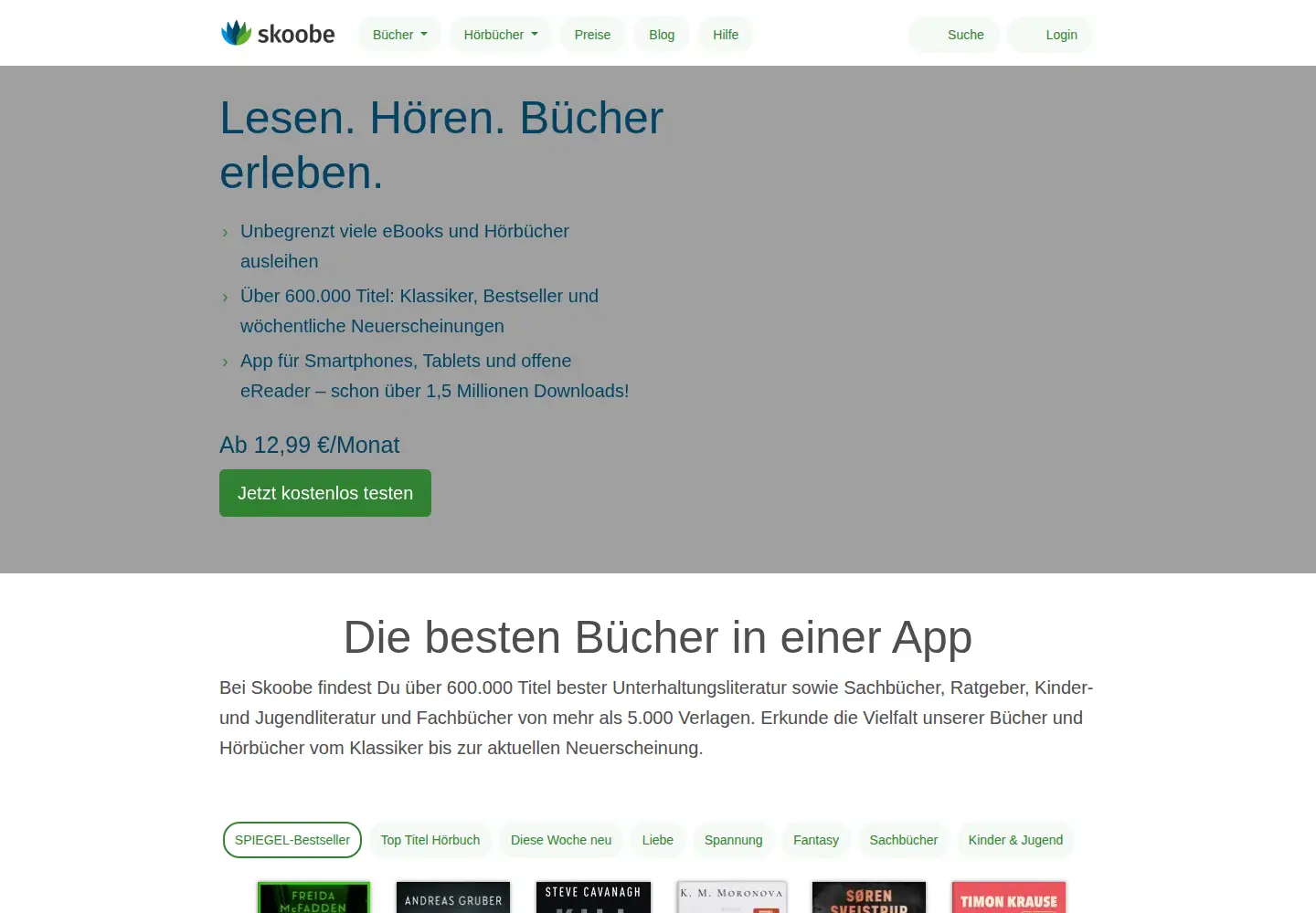 Screenshot of skoobe.de