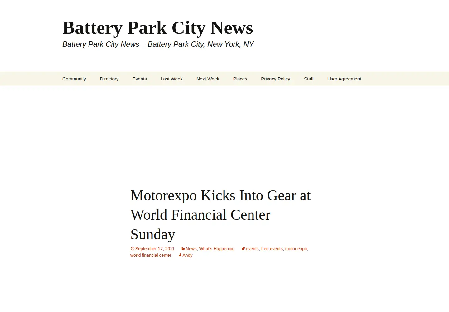 Captured homepage of batteryparkcity.com in the current scan