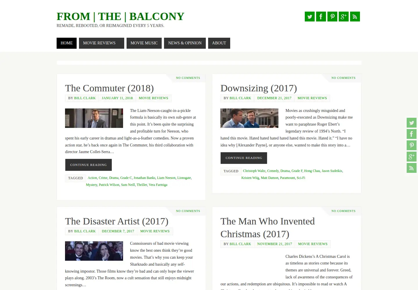 Captured homepage of fromthebalcony.com in the current scan