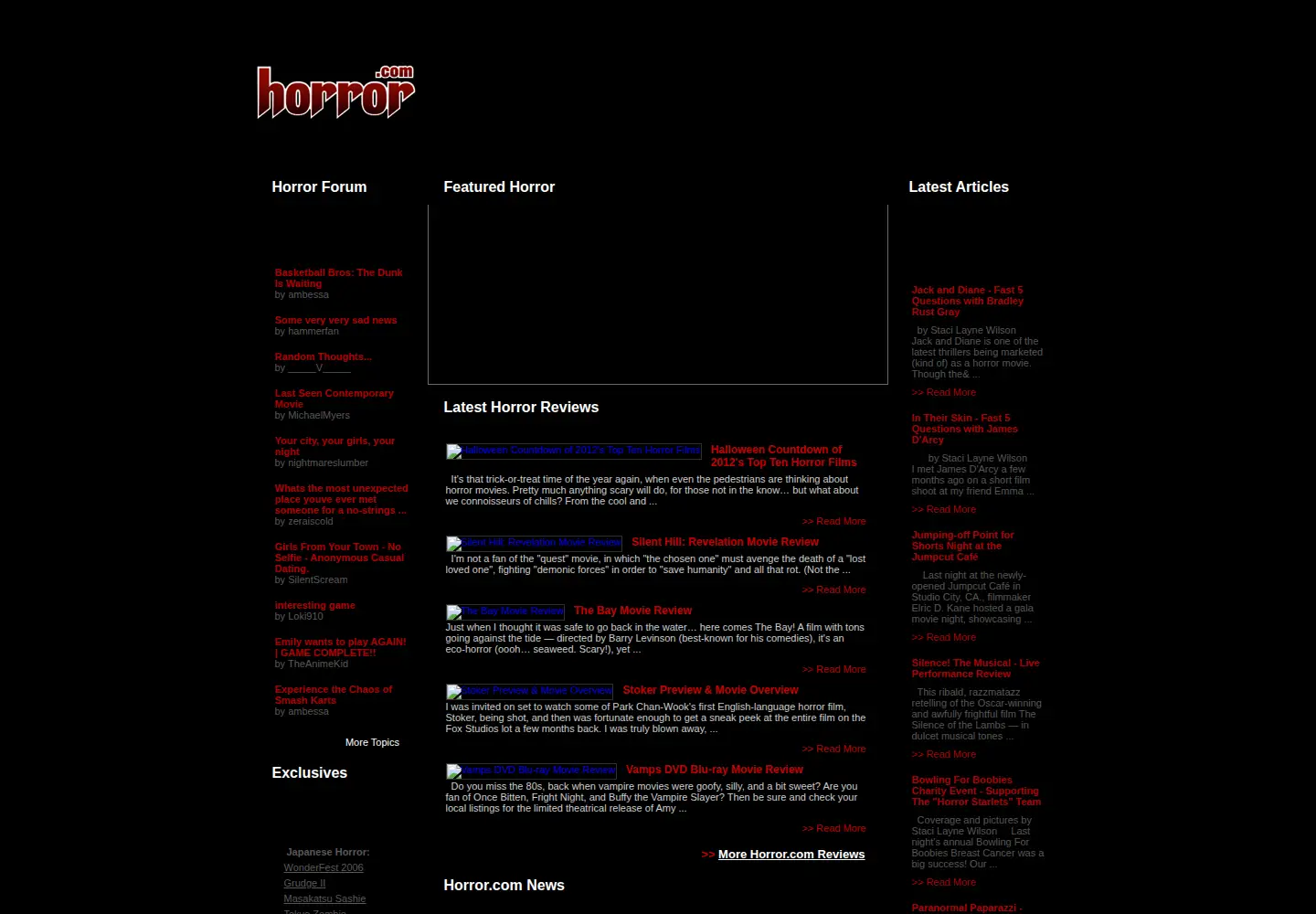 Screenshot of horror.com
