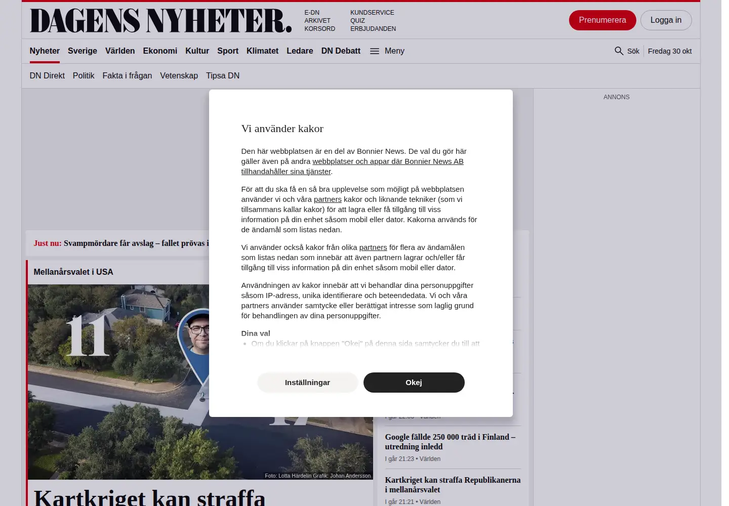 Captured homepage of pastan.nu in the current scan