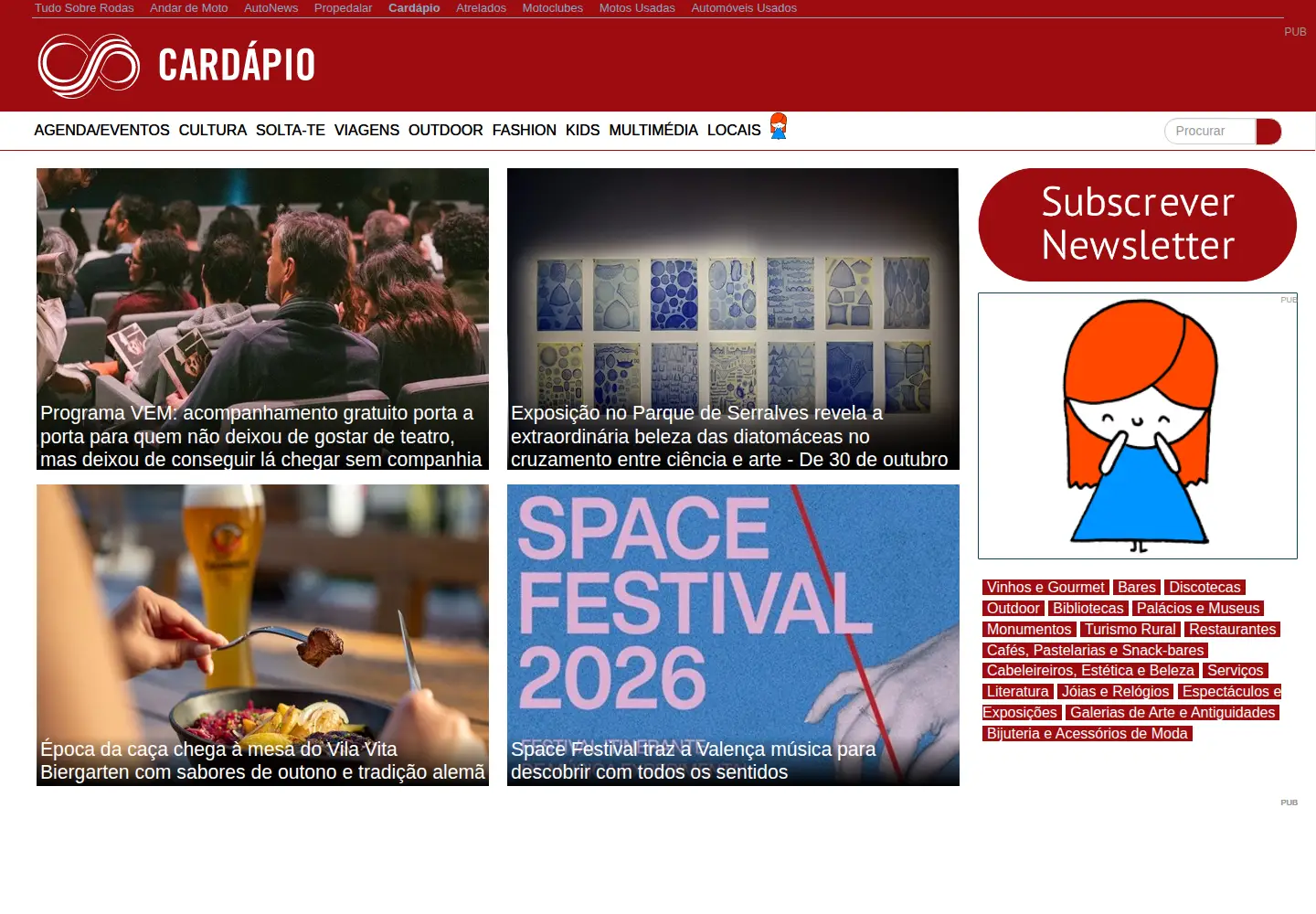 Captured homepage of cardapio.pt in the current scan