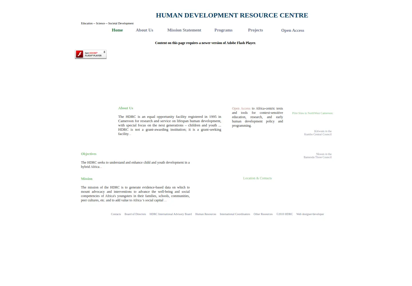 Screenshot of thehdrc.org