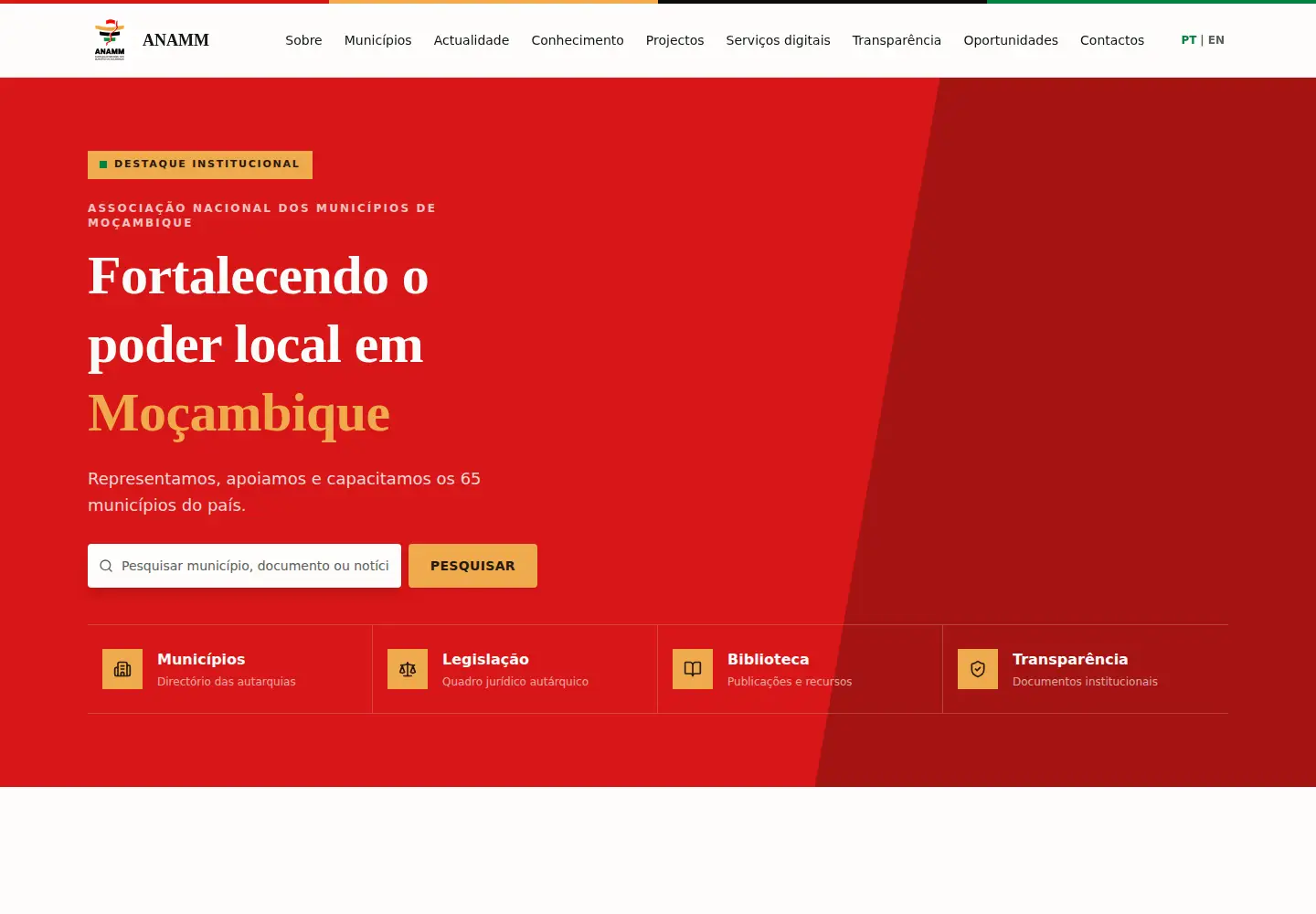 Screenshot of anamm.org.mz