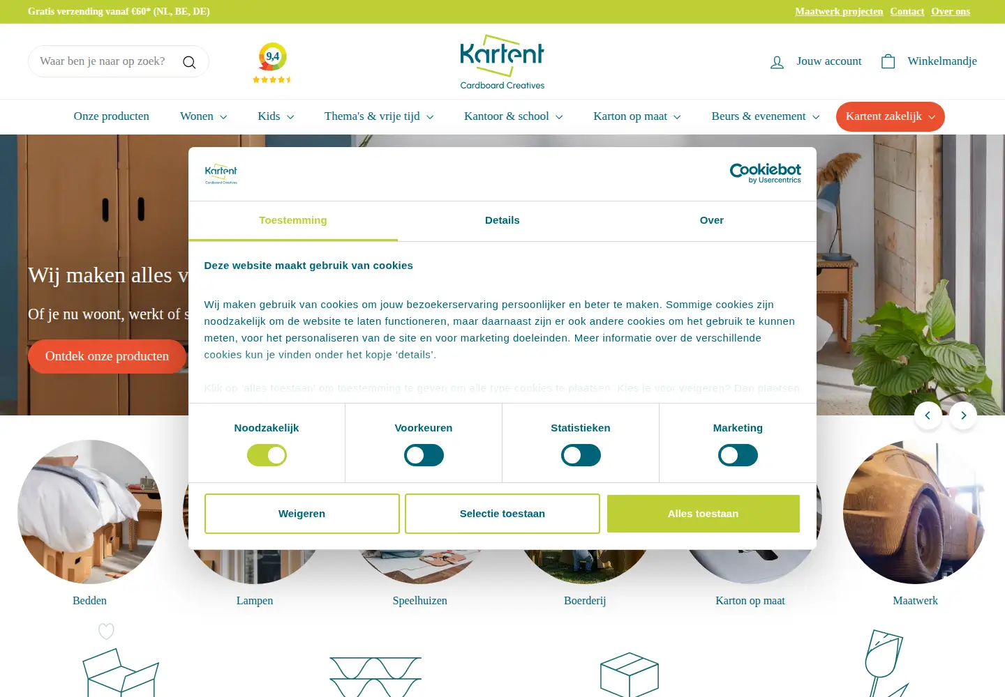 Screenshot of kartent.com