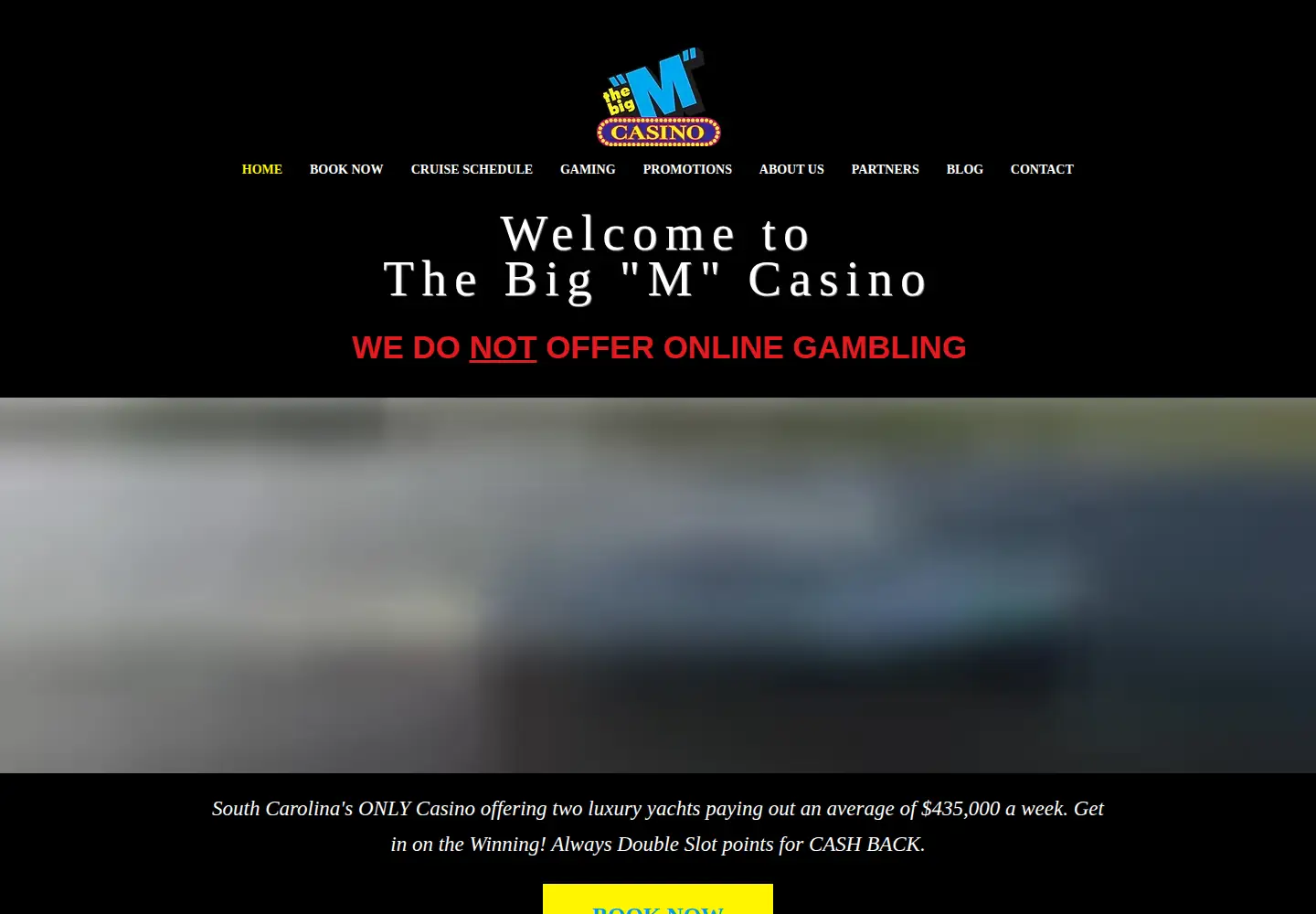 Captured homepage of bigmcasino.com in the current scan