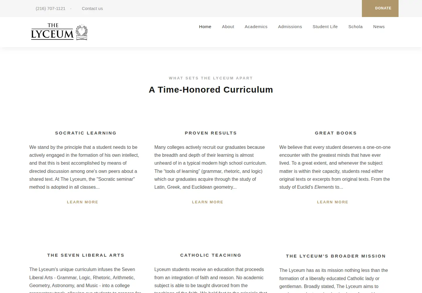 Captured homepage of thelyceum.org in the current scan