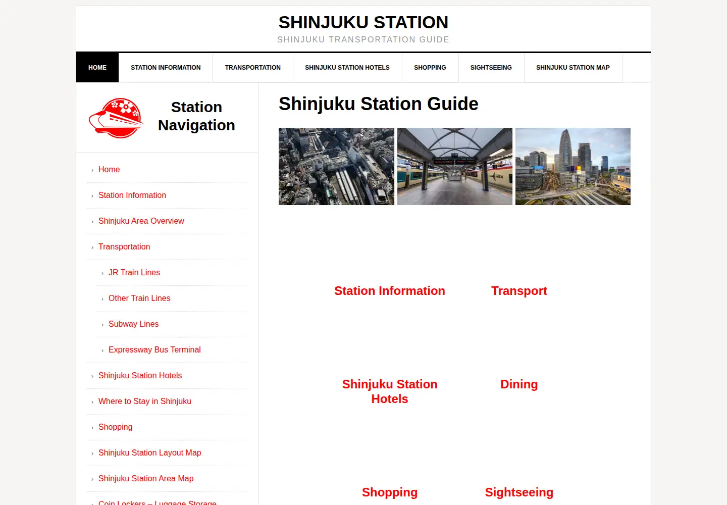 Captured homepage of shinjukustation.com in the current scan