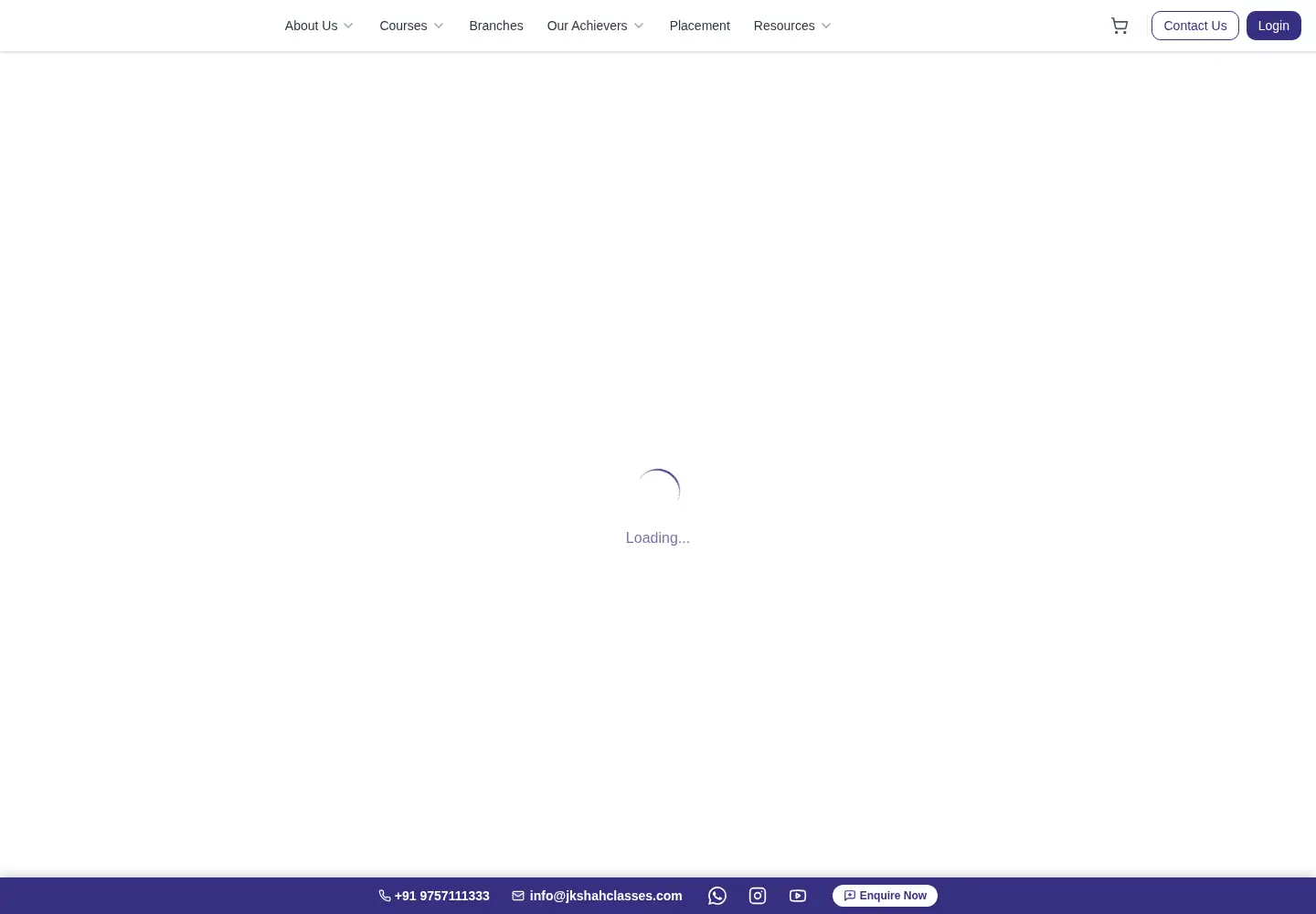 Captured homepage of jkshahclasses.com in the current scan