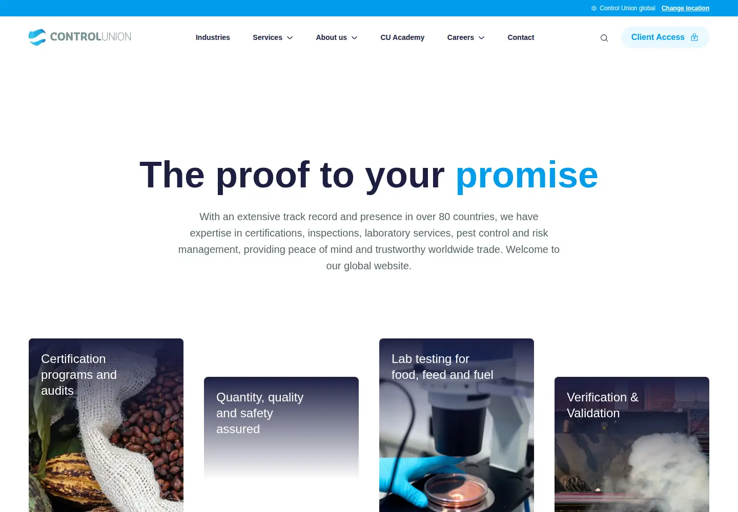 Screenshot of controlunion.com