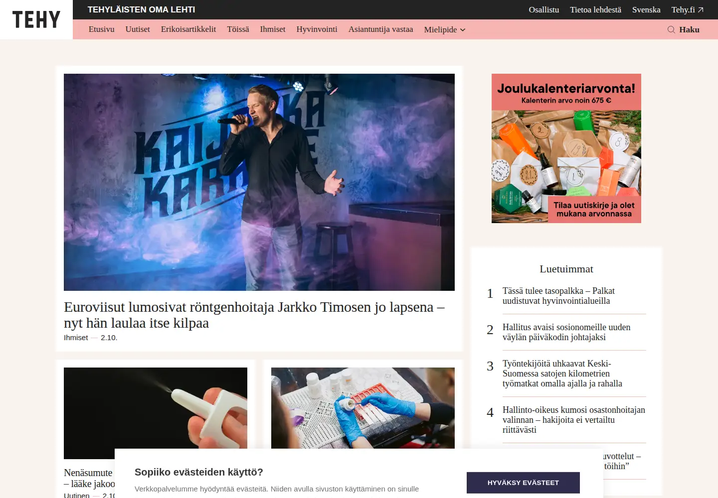 Screenshot of tehylehti.fi