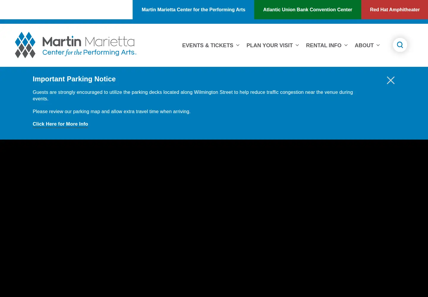 Screenshot of dukeenergycenterraleigh.com