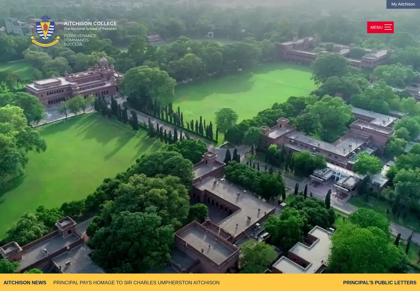 Screenshot of aitchison.edu.pk