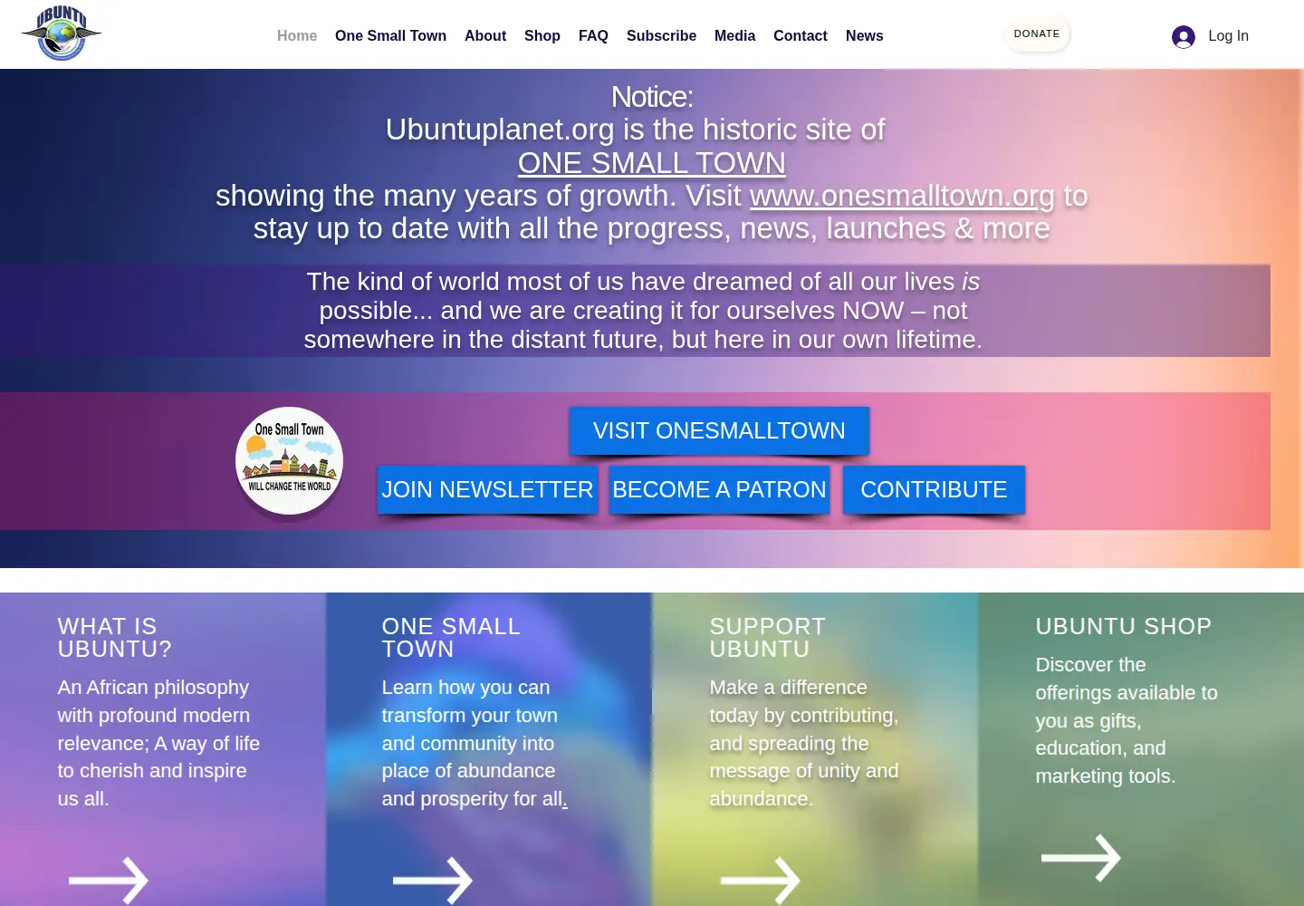 Captured homepage of ubuntuplanet.org in the current scan