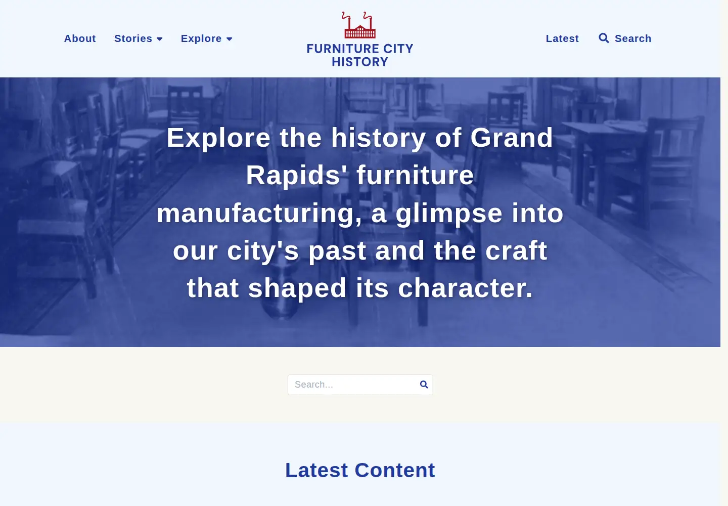Captured homepage of furniturecityhistory.org in the current scan