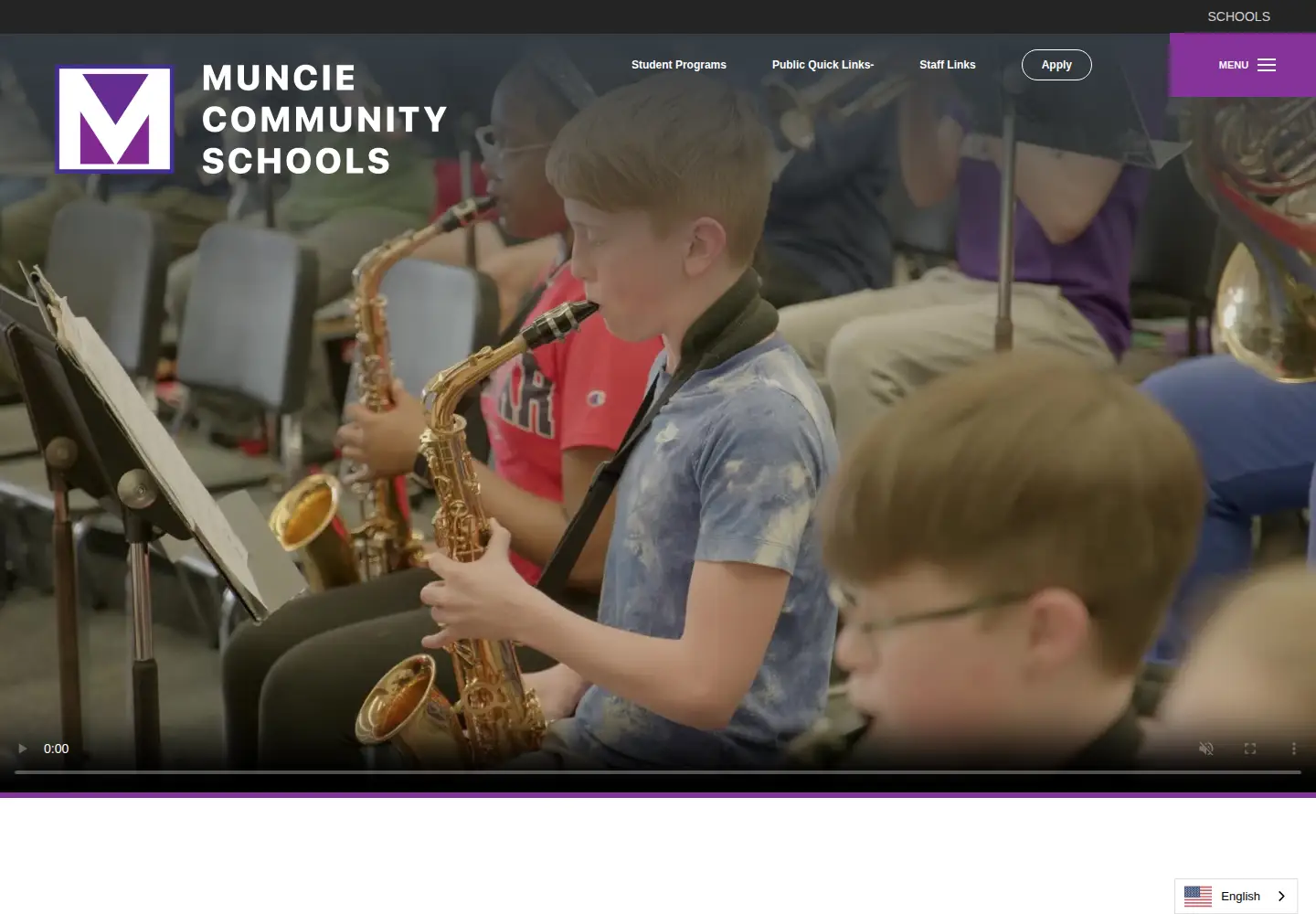 Captured homepage of muncie.k12.in.us in the current scan