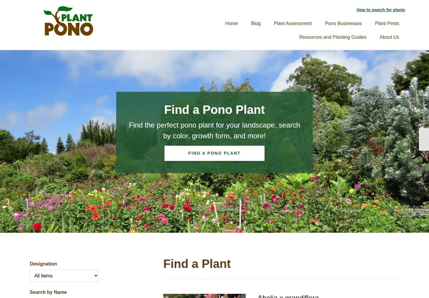 Screenshot of plantpono.org