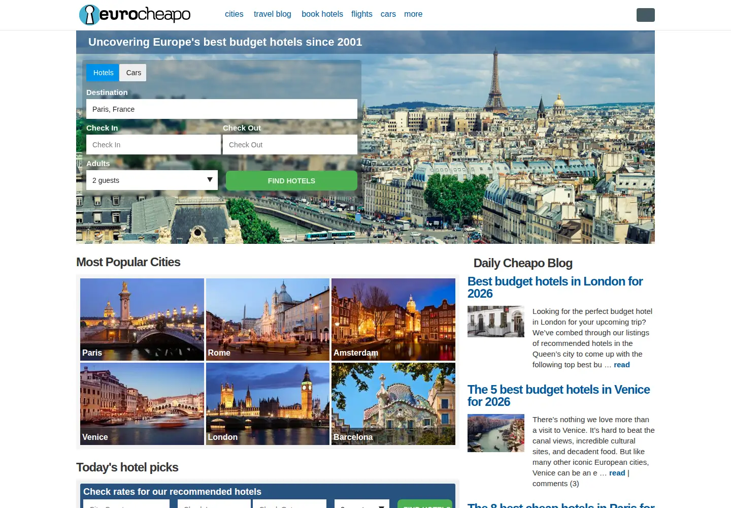 Screenshot of eurocheapo.com