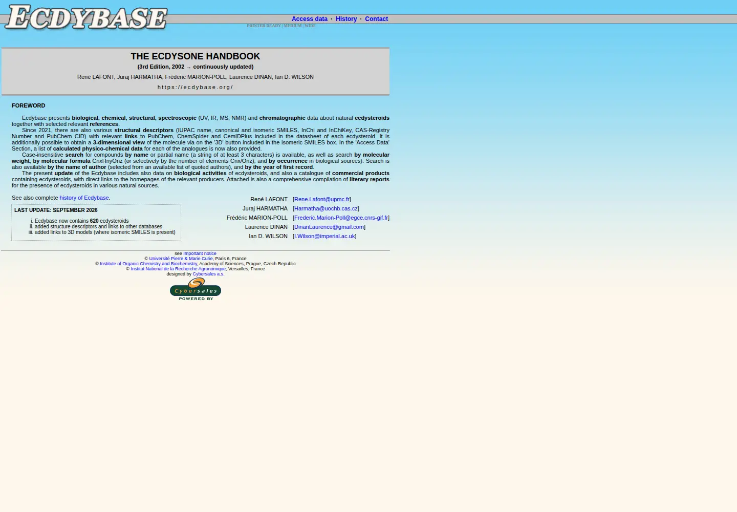 Screenshot of ecdybase.org