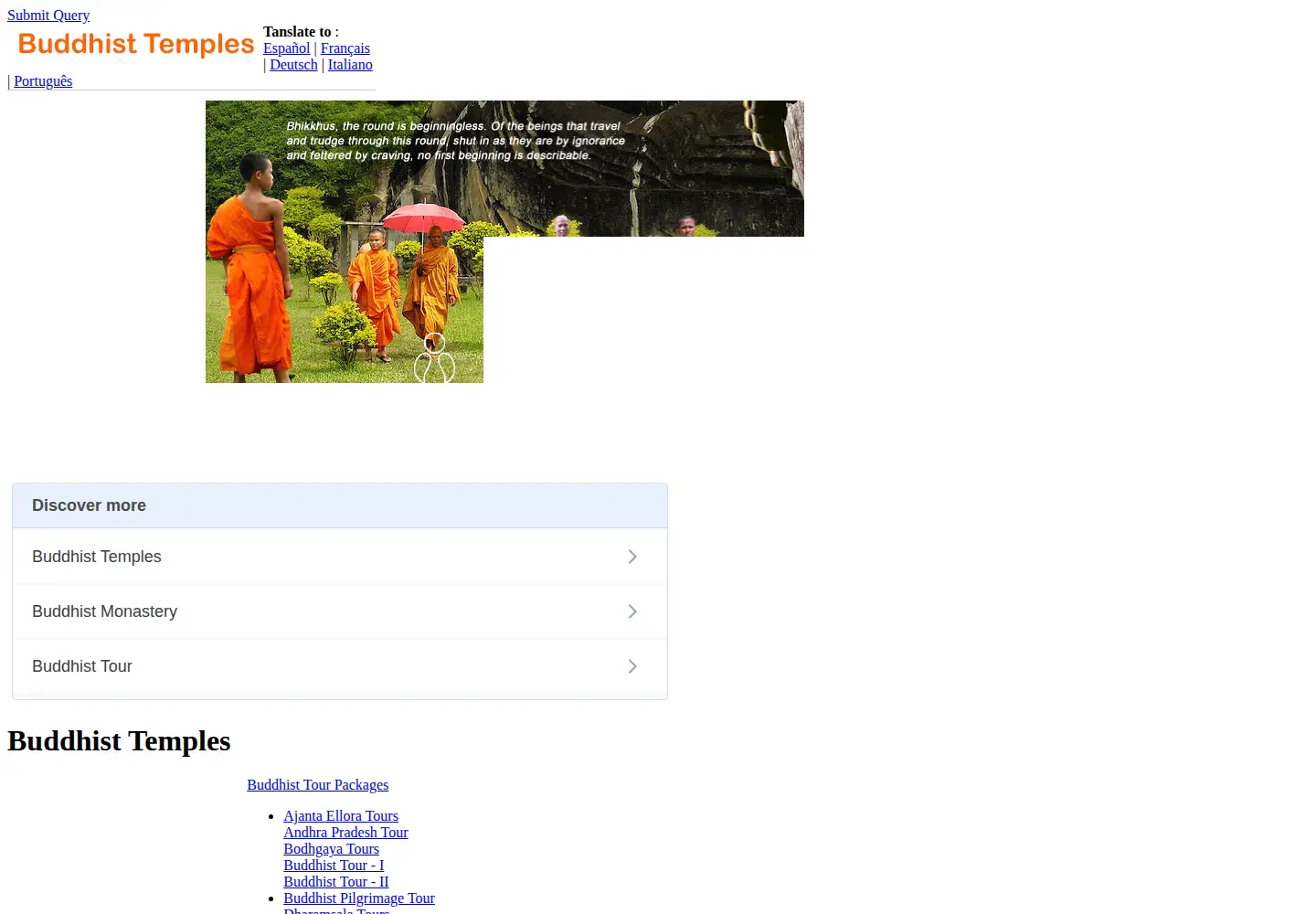 Screenshot of buddhist-temples.com
