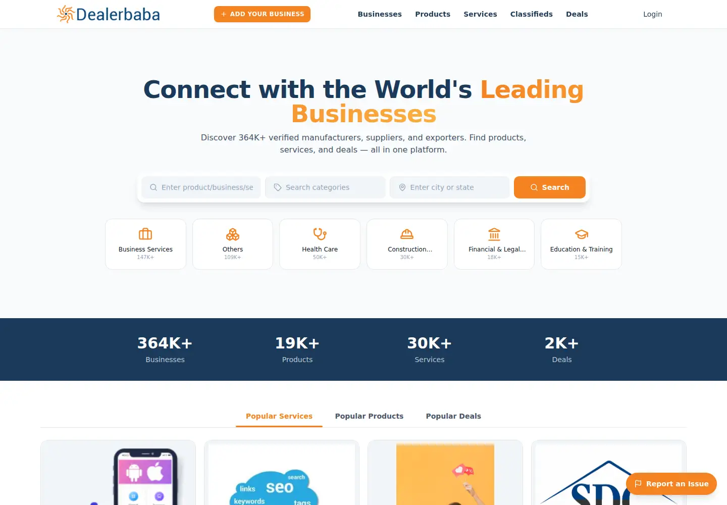 Screenshot of dealerbaba.com
