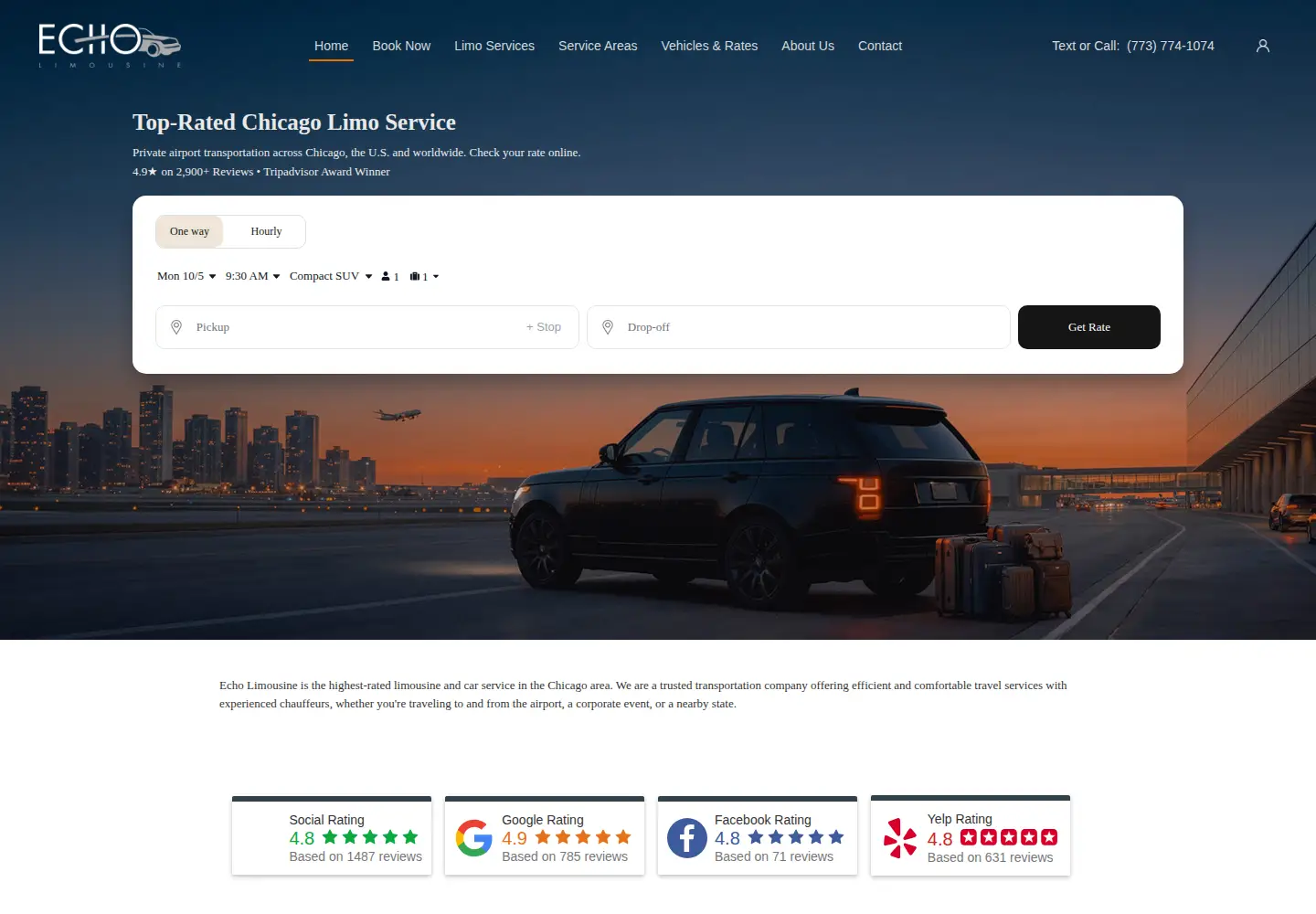 Screenshot of echolimousine.com