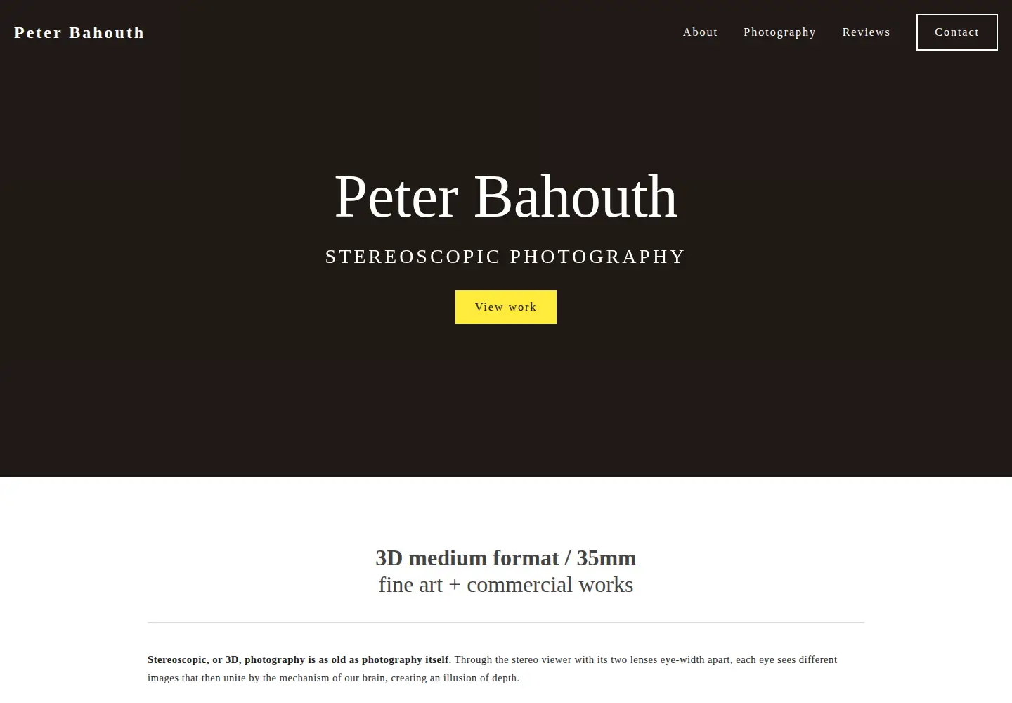 Captured homepage of peterbahouth.com in the current scan